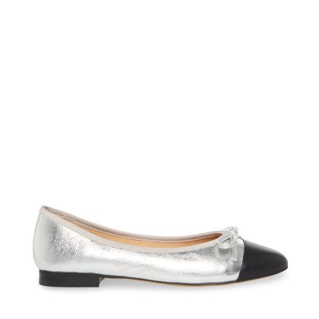 Silver Steve Madden Ellison Women's Ballet Flats | PH 8206SJI